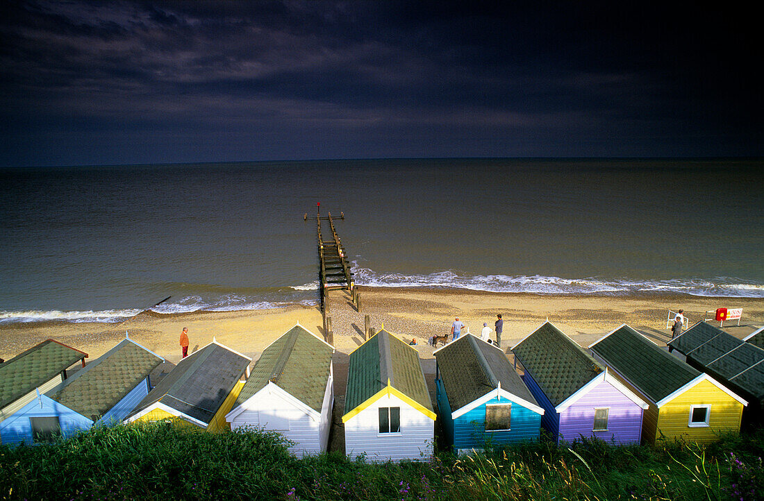 Europe, England, Suffolk, Southwold, East Anglia, bathing cabins