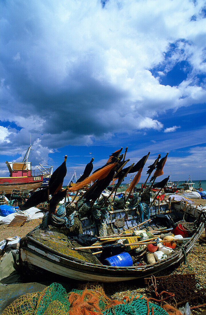 Europa, England, East Sussex, Hastings, Fischerboot