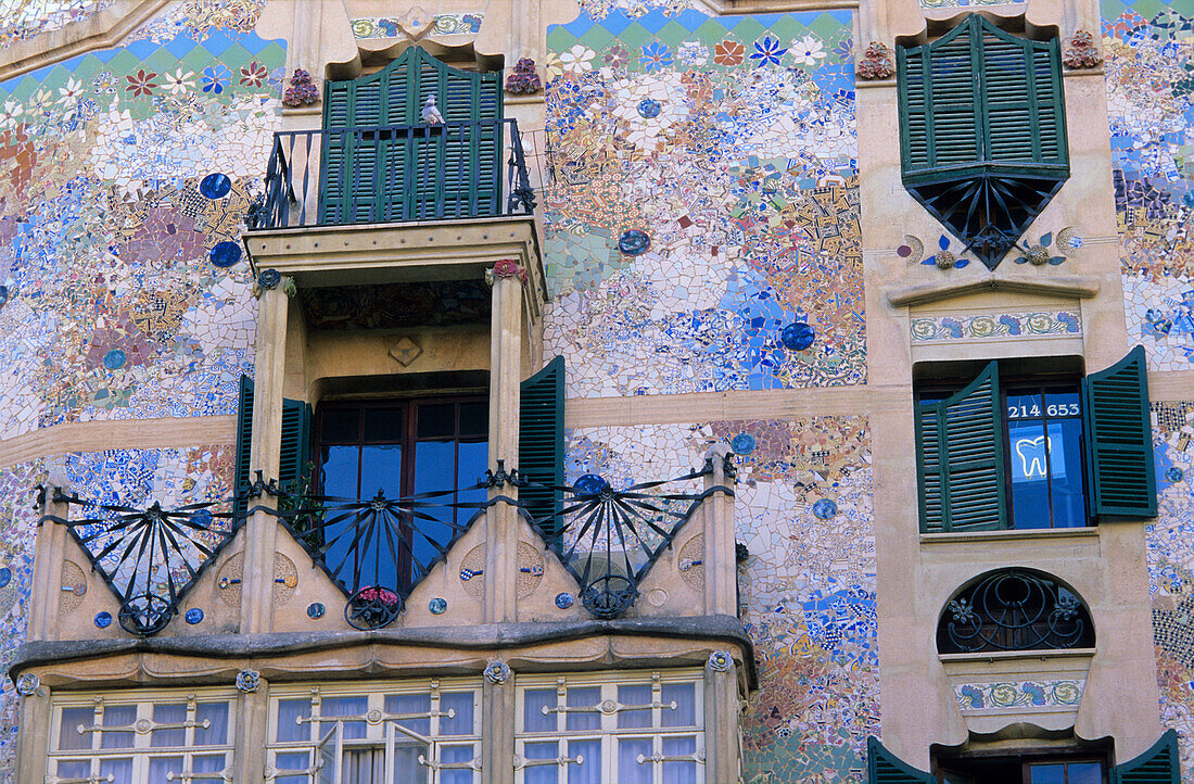 Europe, Spain, Majorca, Palma, art deco facade, historic center