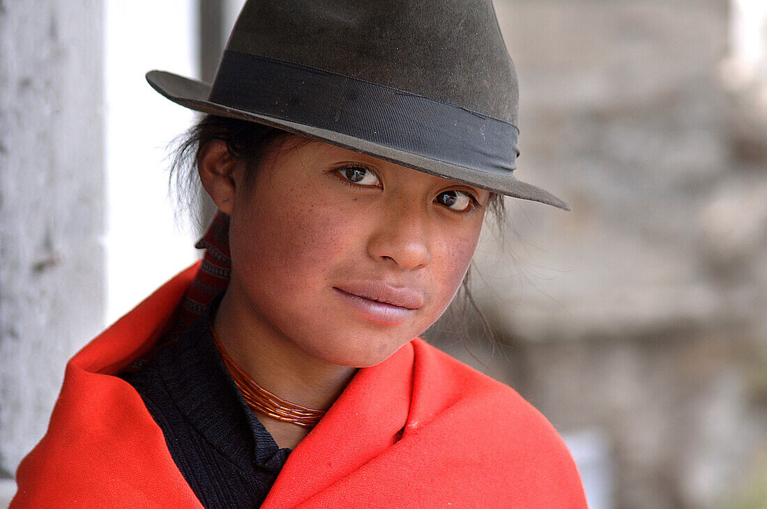 Indigenous girl from Zumbahua, Ecuador, South America