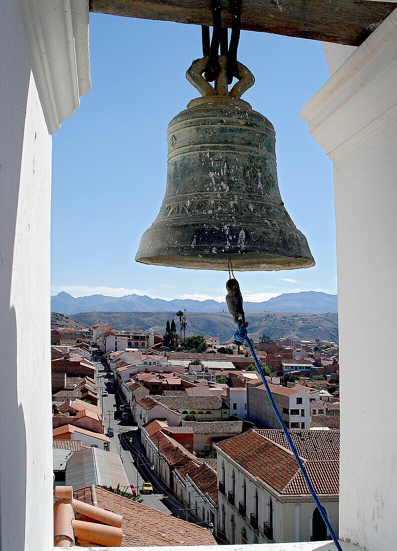 Blick vom Kirchturm San Francisco auf Sucre, Bolivien, Südamerika