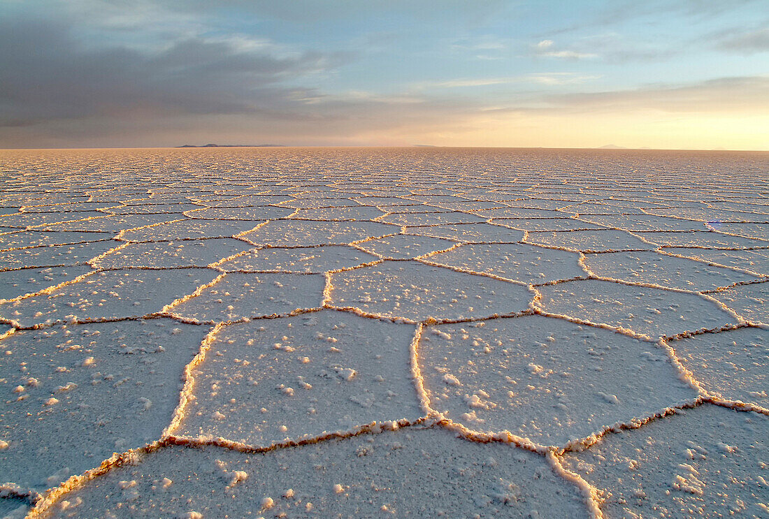 View across the salt lake,  Salar de Uyuni, Bolivia, South America