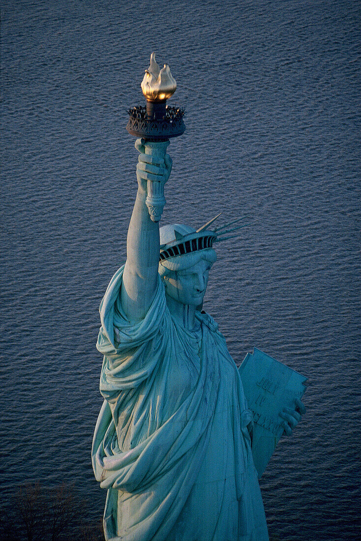 Statue of Liberty, aerial. New York City. USA