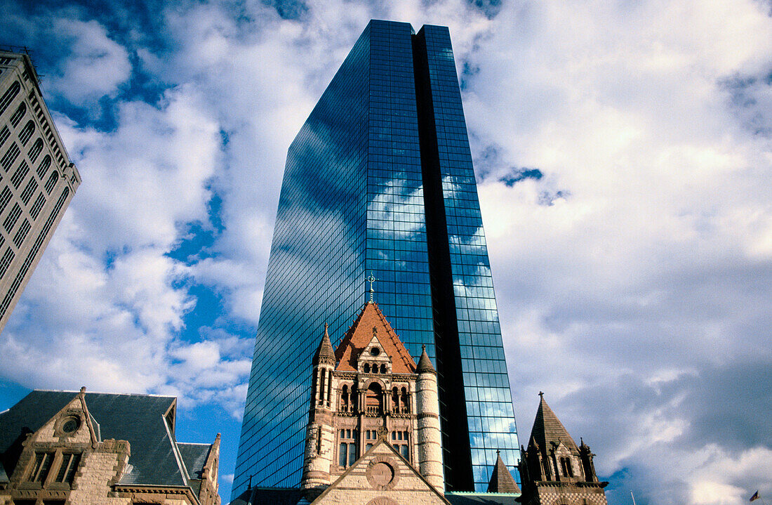 Trinity Curch and Hancock Tower. Boston. Massachusetts. USA