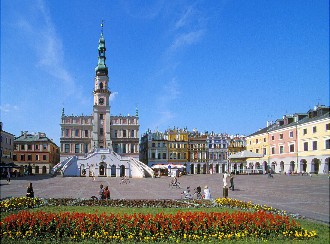 Town Hall and Arcaded Houses on Main Market Square Zamosc, Poland UNESCO