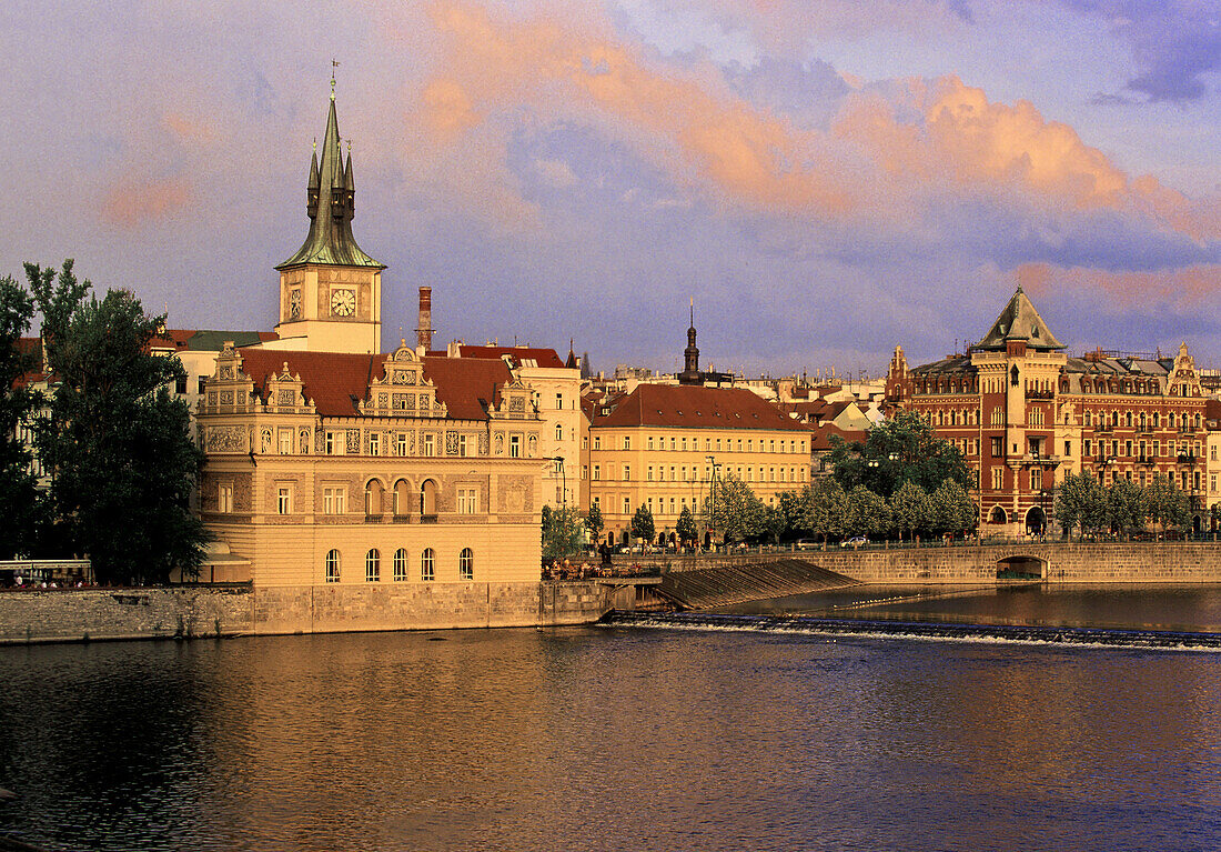 Prague on Vltava River in Prague, Czech Republic