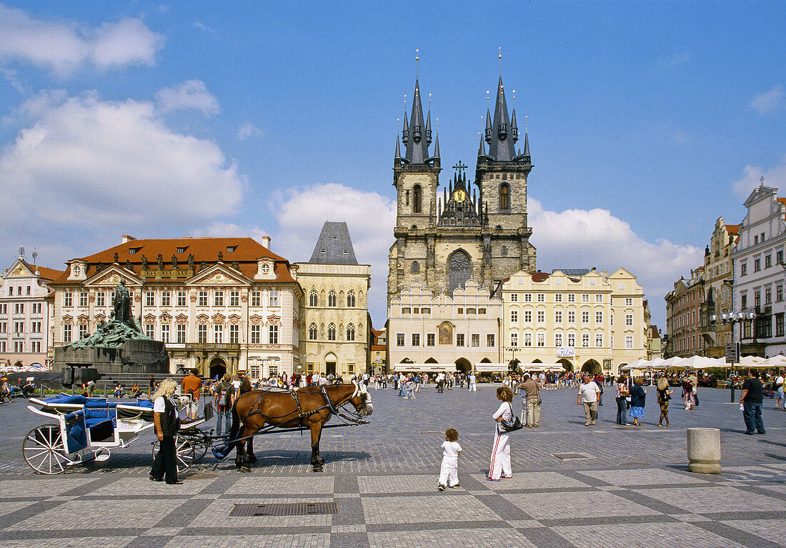 Carriages at Old Town Square in Prague, Czech Republic