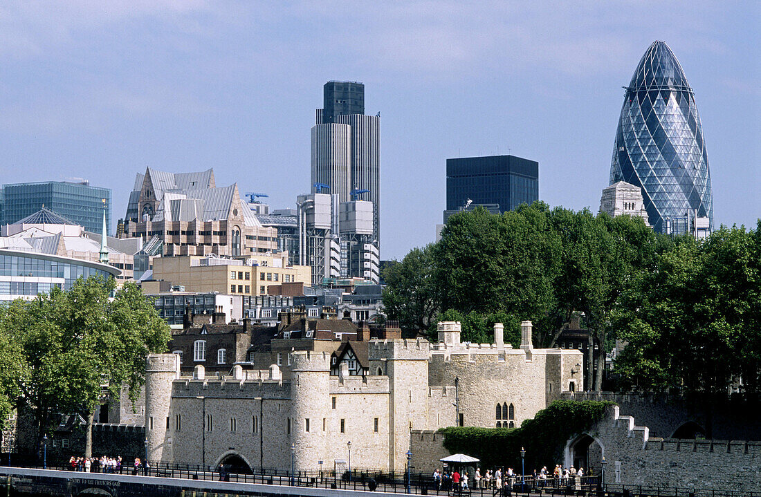 City skyline and the Tower. London. England. UK.