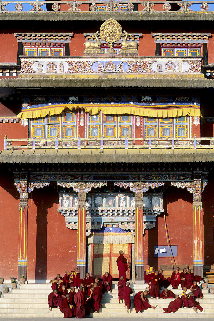 Tibetan Buddhist monastery. Bodhnath. Kathmandu Valley, Nepal.