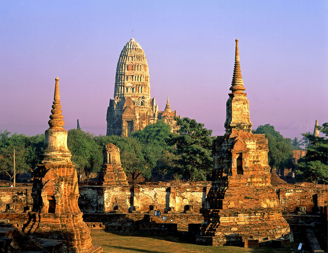 Thailand, Ayuthaya. Wat Rajaburana buddhist temple ruins