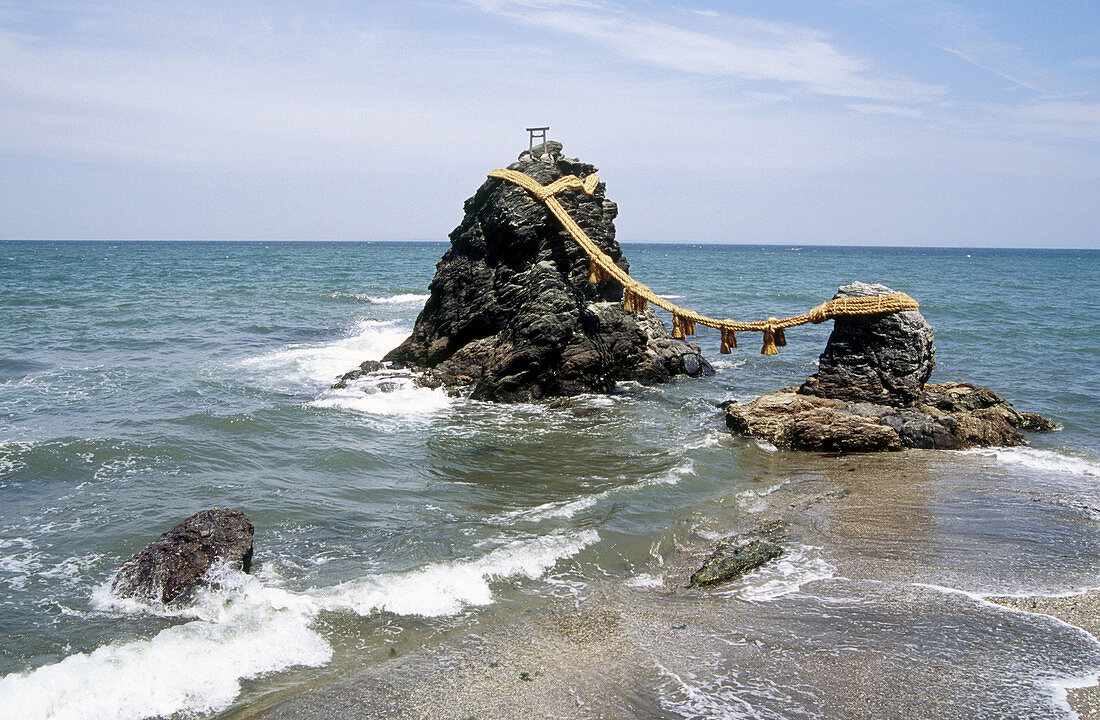 Meteo-iwa (wedded rocks), Futami Bay. Ise-Shima provinces, Japan