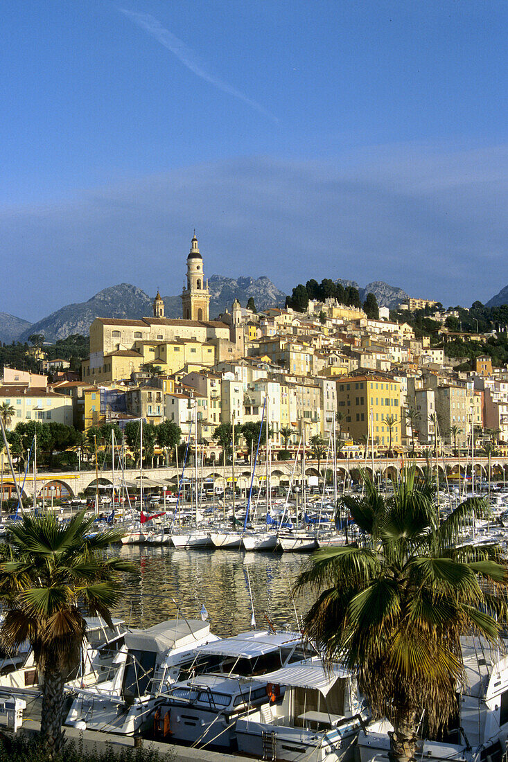 Menton, harbour, general view. Côte dAzur. France.