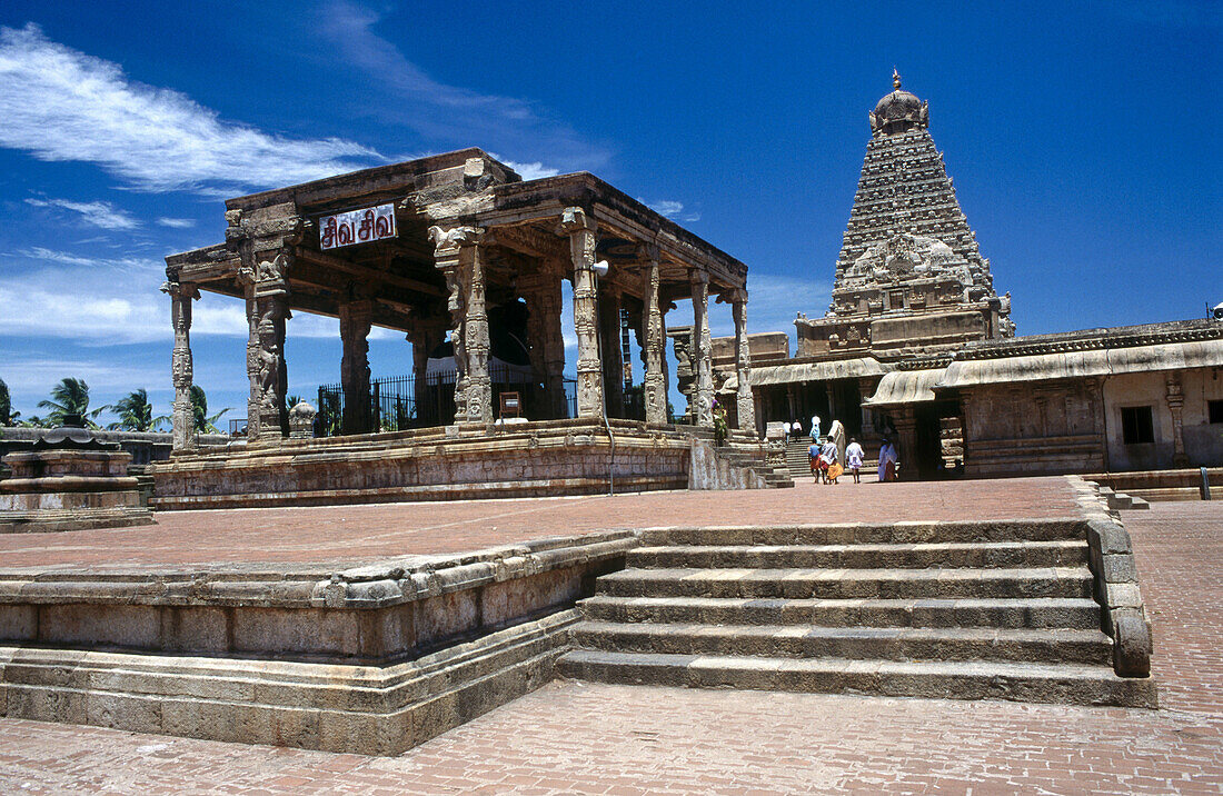 Thanjavur Mandapa of Nandi. Brihadeshvara Temple, Thanjavur. Tamil Nadu, India
