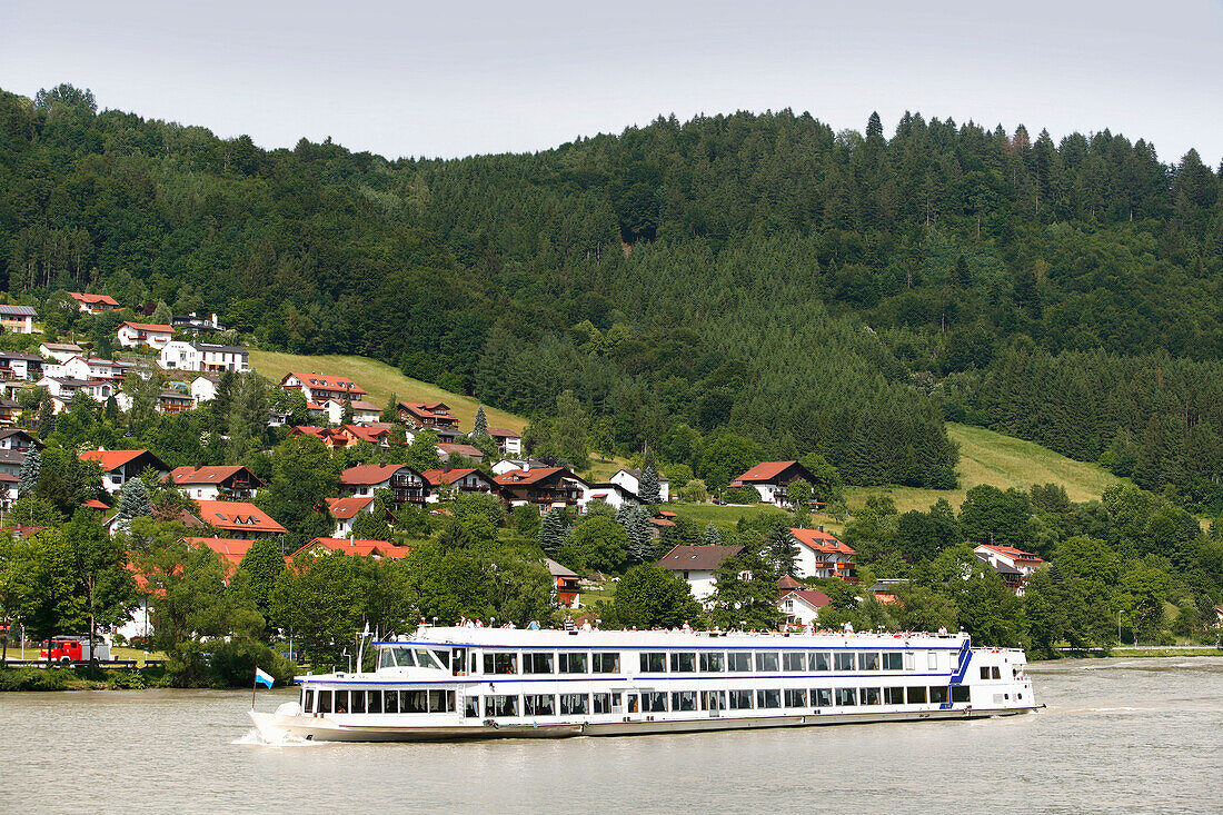 Passenger ship on the river Danube, Obernzell, Bavaria, Germany