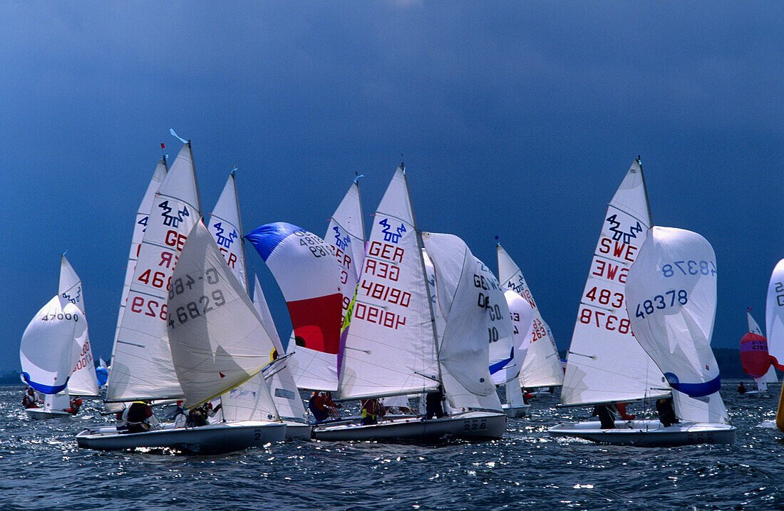 Segelboote auf dem Meer, Kieler Woche, Kiel, Schleswig-Holstein, Deutschland, Europa