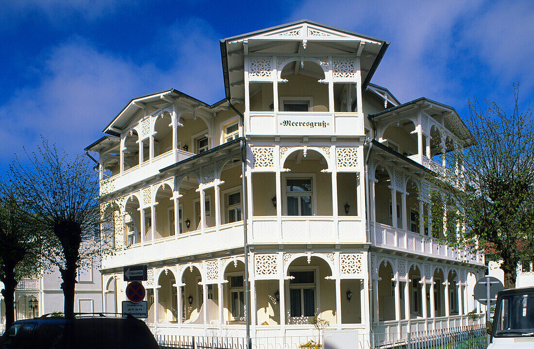 Europe, Germany, Mecklenburg-Western Pommerania, isle of Rügen, Binz seaside resort, seaside ressort architecture, Villa Meeresgruss