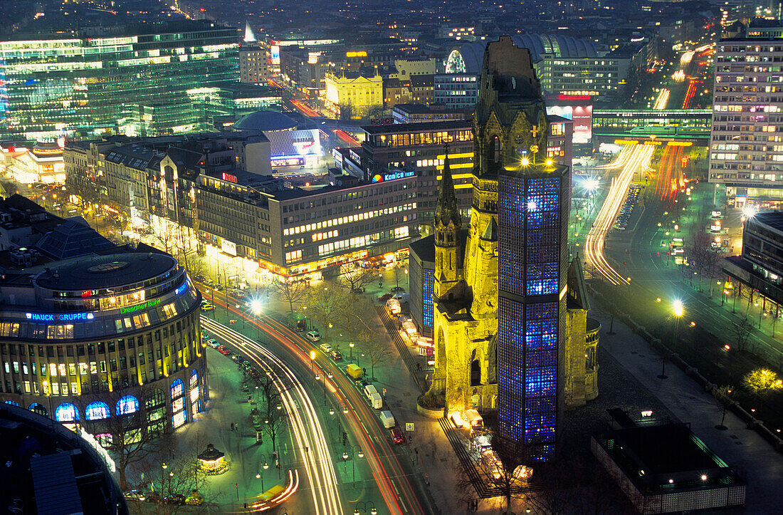 Europe, Germany, Berlin,  Gedächtniskirche on Breitscheidplatz at the Kurfürstendamm