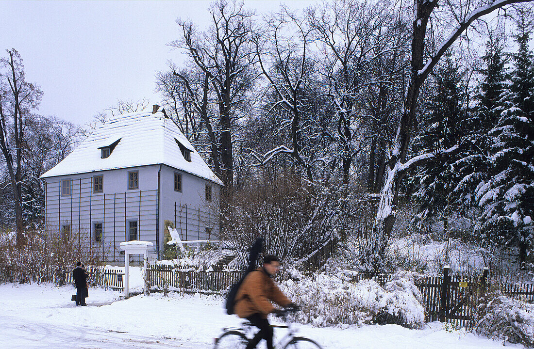 Goethes Gartenhaus im Park an der Ilm im Winter, Weimar, Thüringen, Deutschland