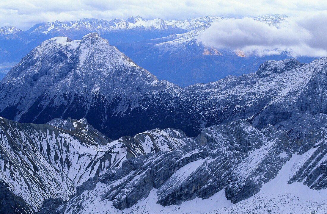 Zugspitze, Bavarian foothills of the Alps, Upper Bavaria, Bavaria, Germany