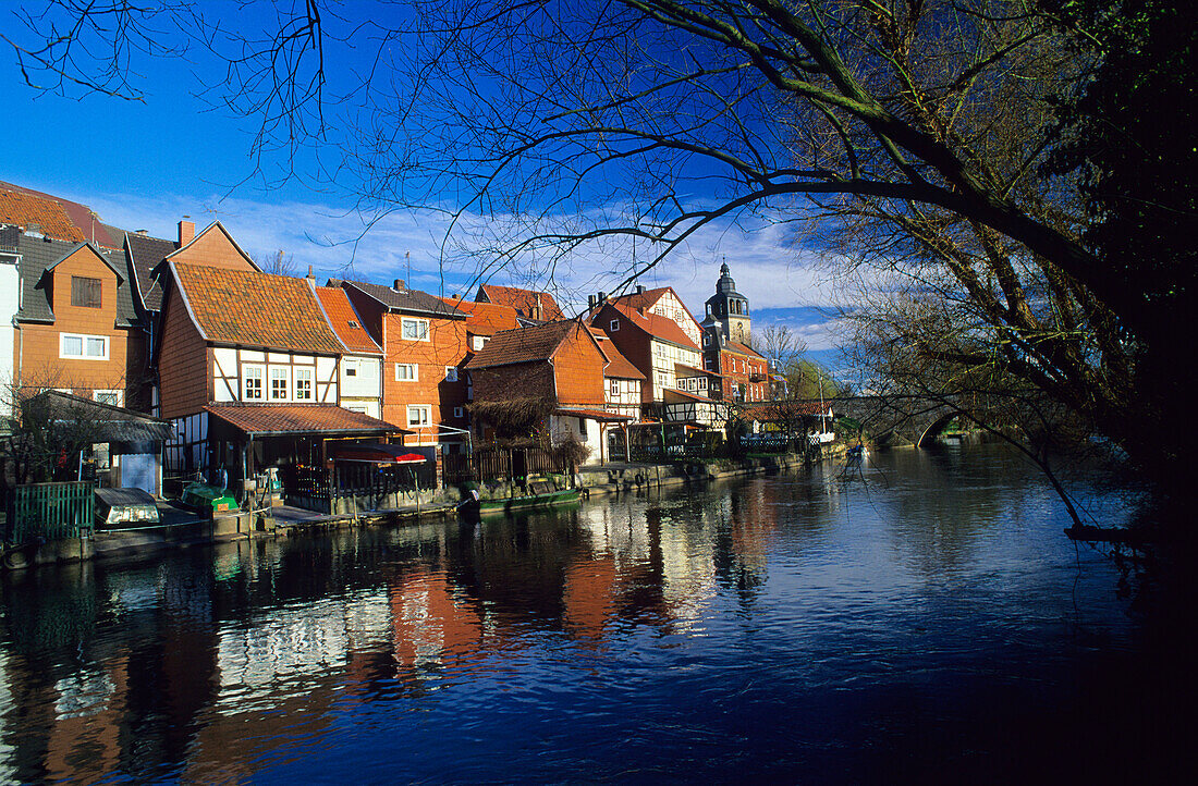 Europe, Germany, Hesse, Bad Sooden-Allendorf, view of the city and the river Werra