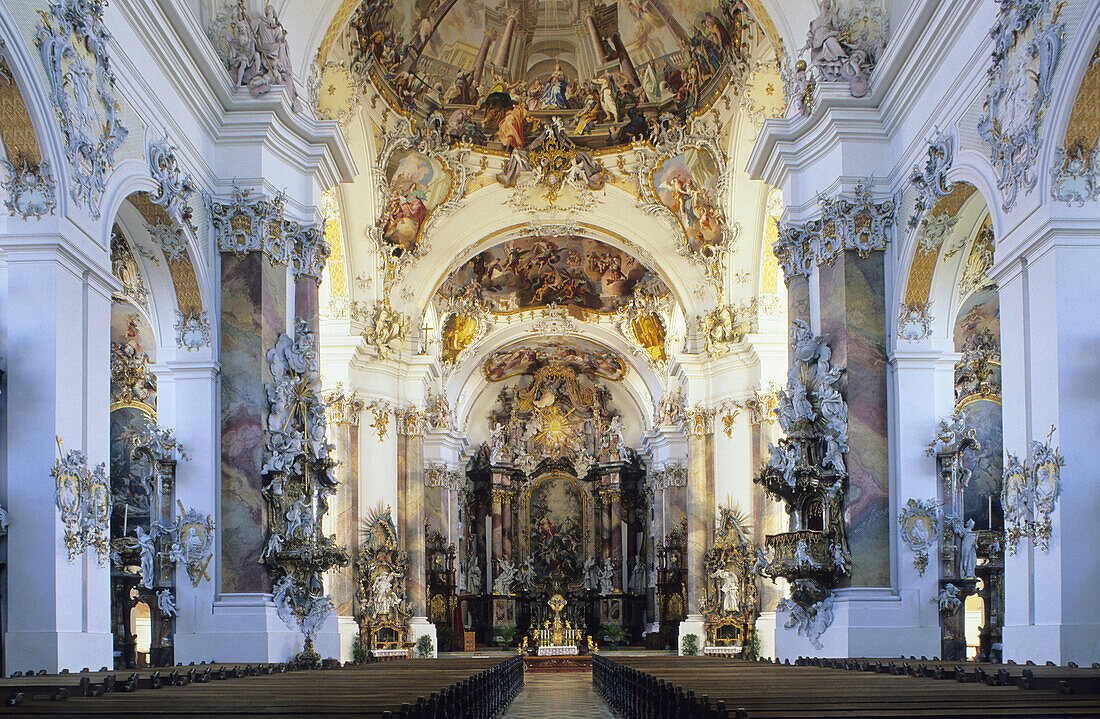 Basilica St. Alexander and St. Theodor, Ottobeuren Abbey, Ottobeuren, Bavaria, Germany
