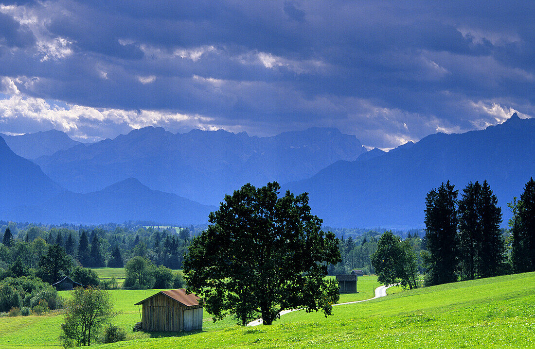 Landschaft bei Murnau, Bayern, Deutschland