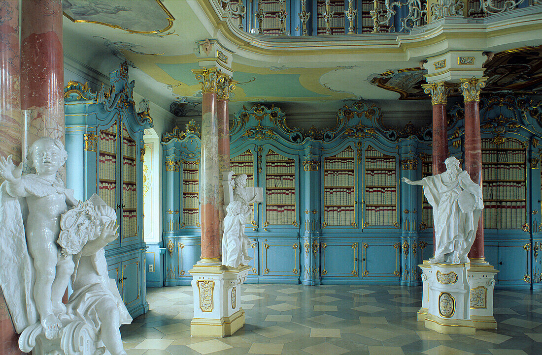 Europa, Deutschland, Baden-Württemberg, Bad Schussenried, Kloster Schussenried, Bibliothekssaal