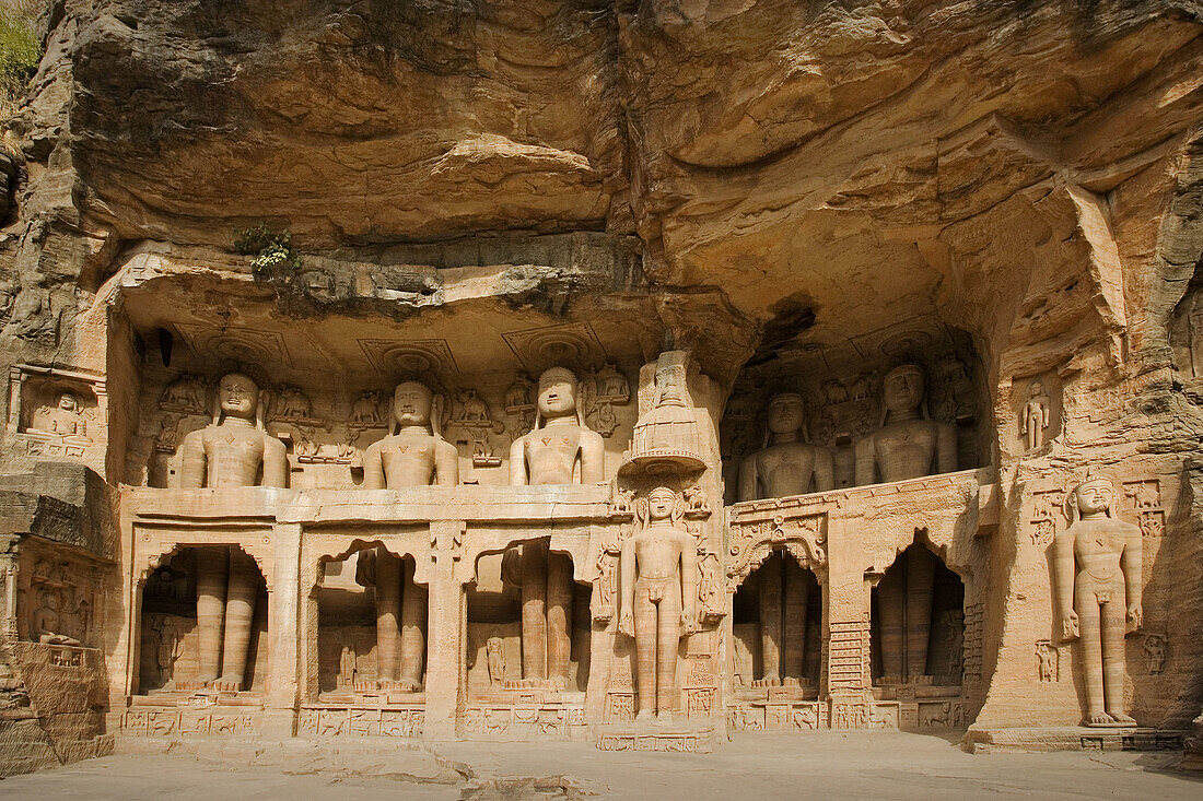 Jain sculptures. Gwalior, Madhya Pradesh. India.