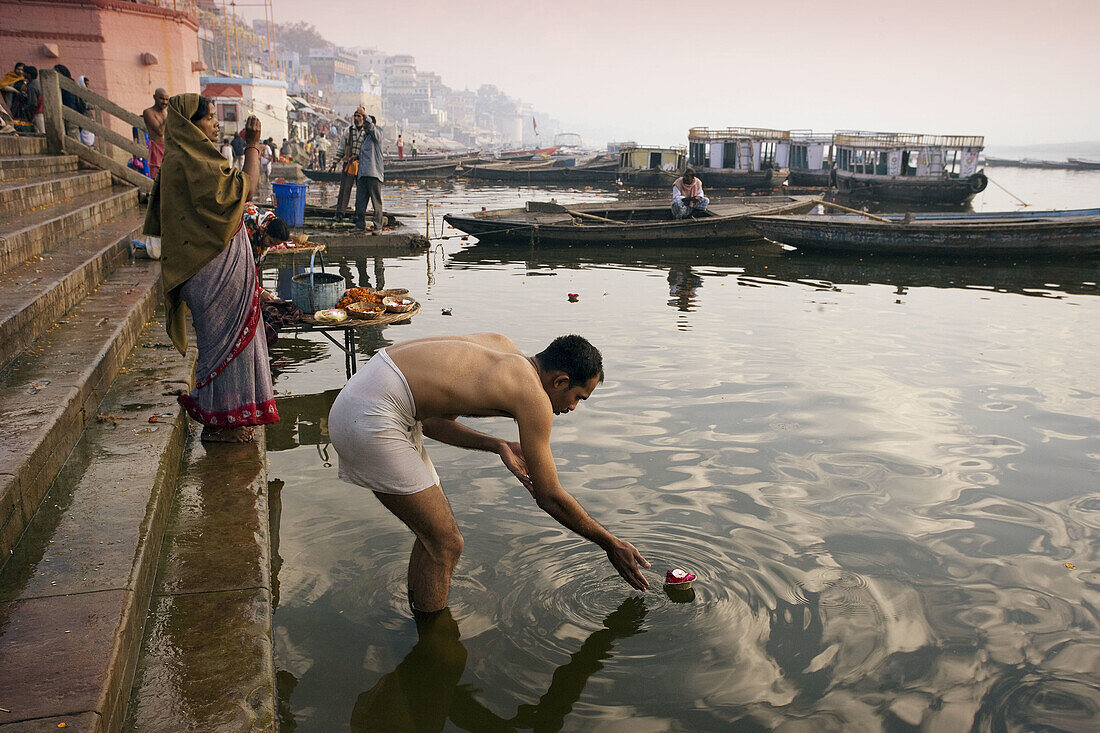 Uttar Pradesh, Benares City, Ganges river, India.
