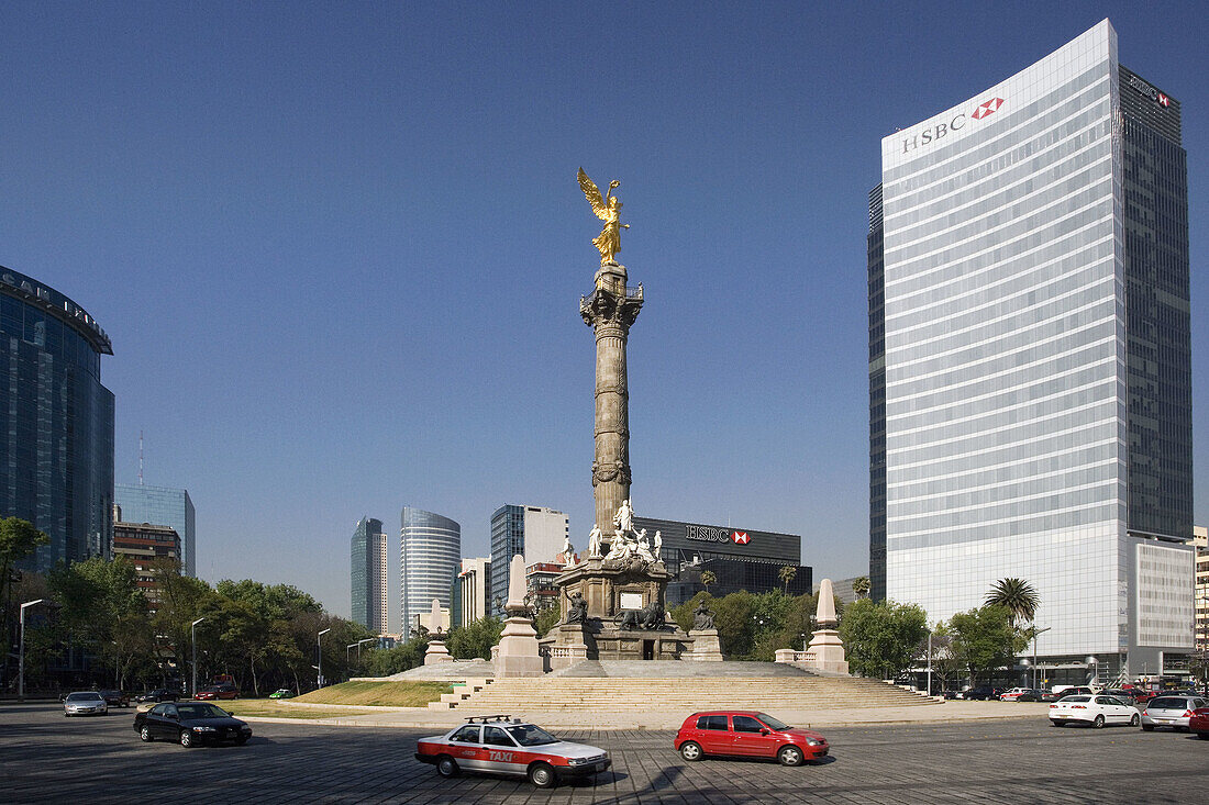 Mexico City. Reforma Avenue. Independence Monument. Mexico.