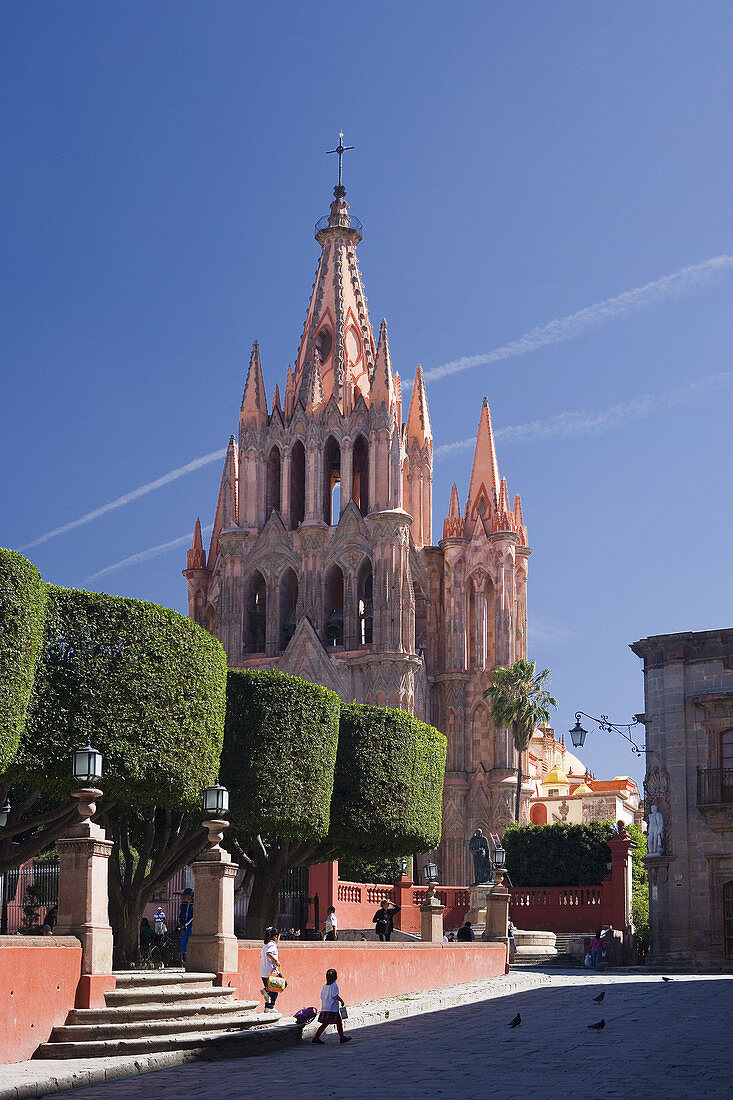 San Miguel de Allende City. La Parroquia Church. Mexico
