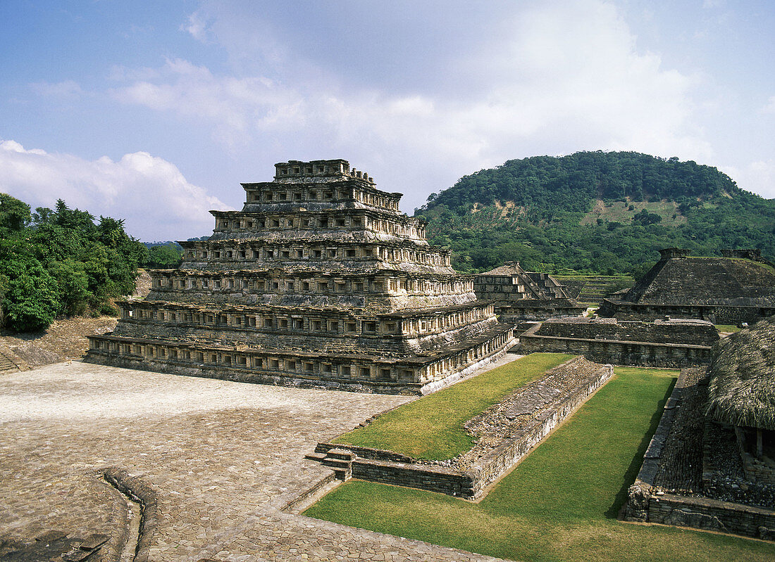 Veracruz State. Ruins of El Tajin. The Nichos Piramid. Mexico.