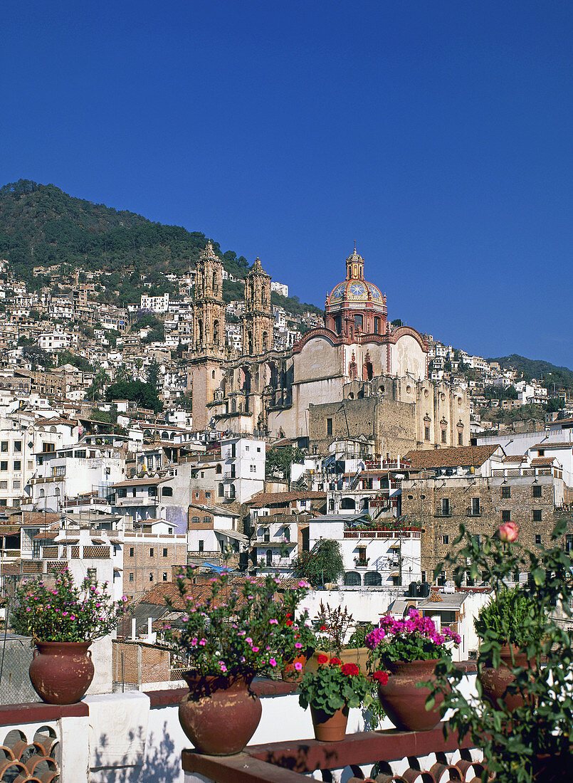 Taxco City. Santa Prisca church. Mexico.