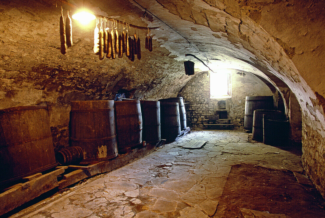 Specchio. Azienda Bio-Agrituristica Castelcorniglio (rural hotel). Ancient cellar. Solignano. Emilia Romagna. Italy.