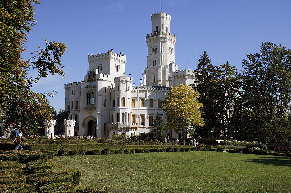 Czech Republic. South Bohemia. Hluboka Castle and garden.