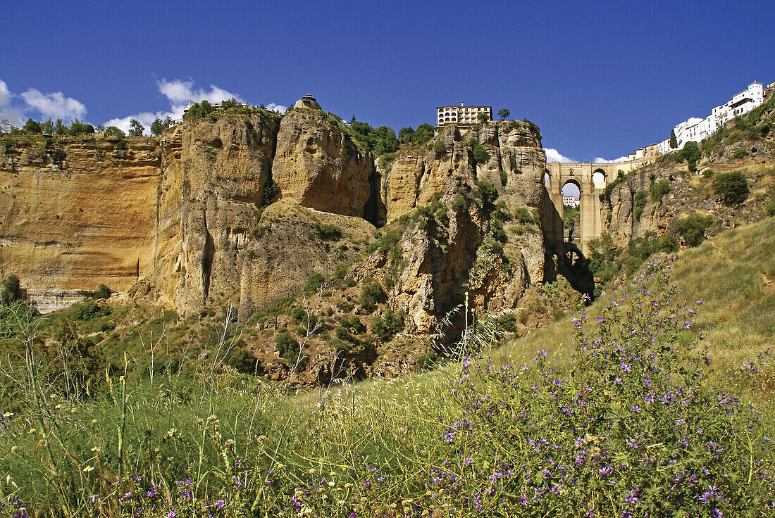 Spain. Malaga. 'Tajo' and the new bridge, Ronda.