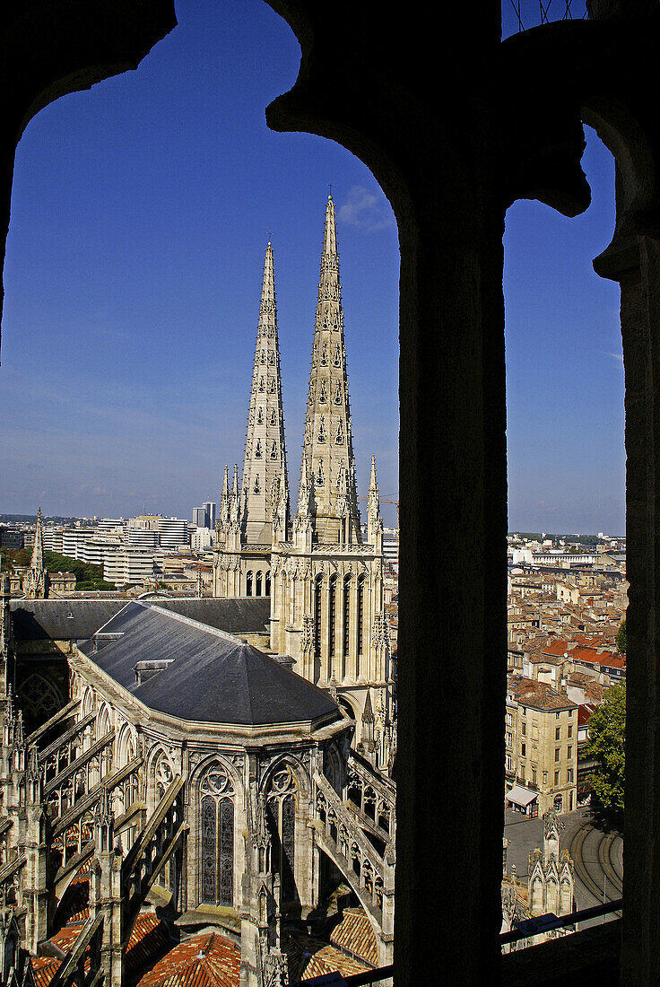 France. Gironde. Saint André Cathedral  from the Pey-Beland tower, Bordeaux.