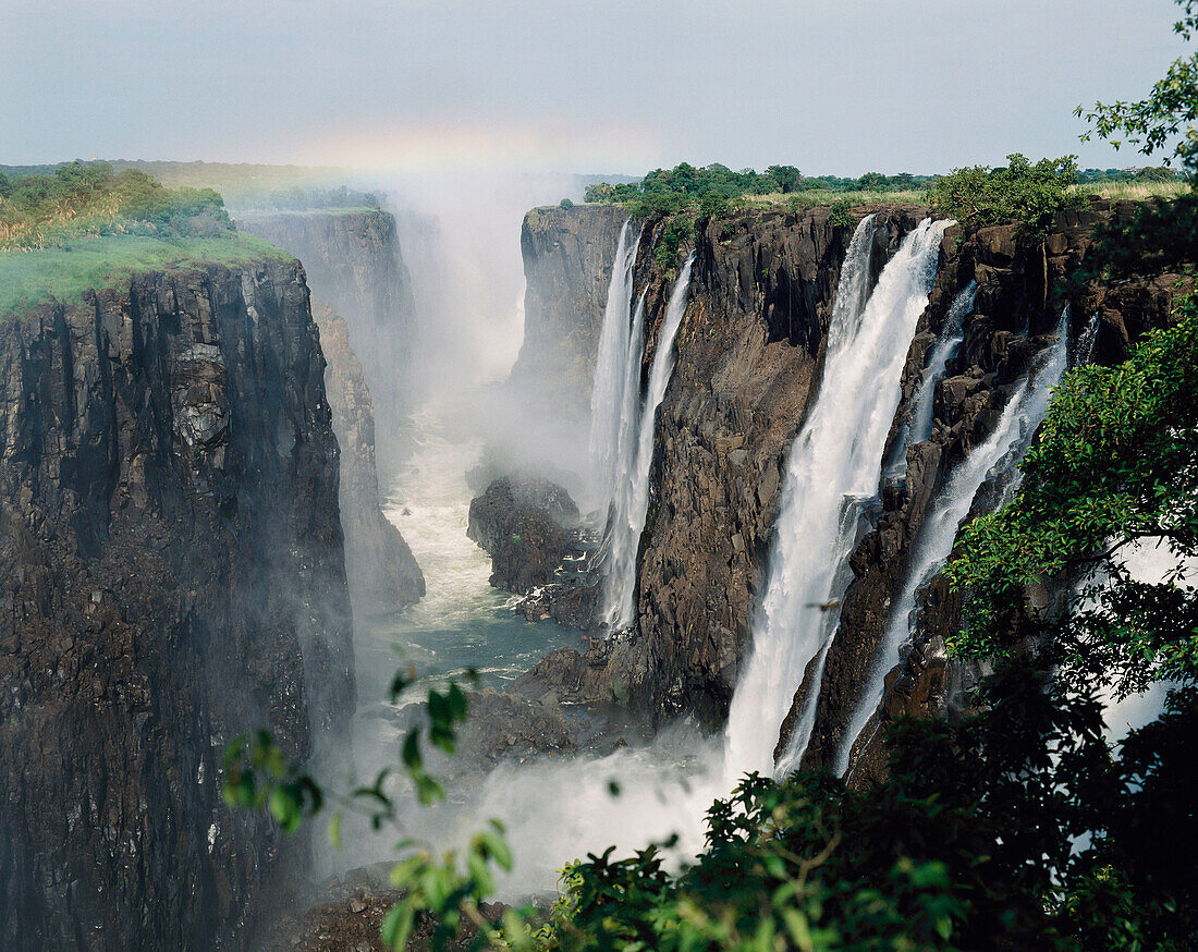 Victoria Falls seen from Zambia. Zimbabwe