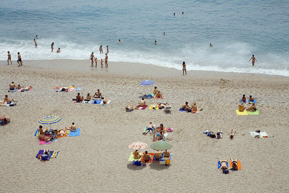 Burriana beach, Nerja. Costa del Sol, Malaga Province, Spain