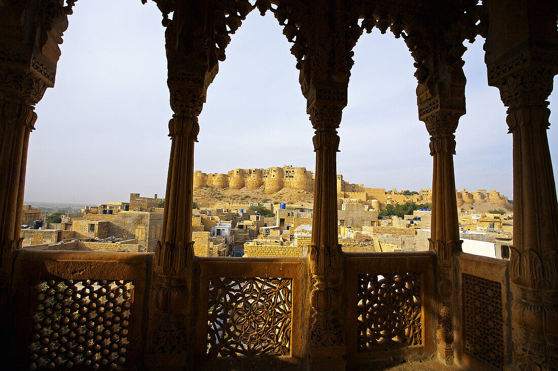 Views of the fort from Salam Singh Ki Haveli. Jaisalmer. Rajasthan. India