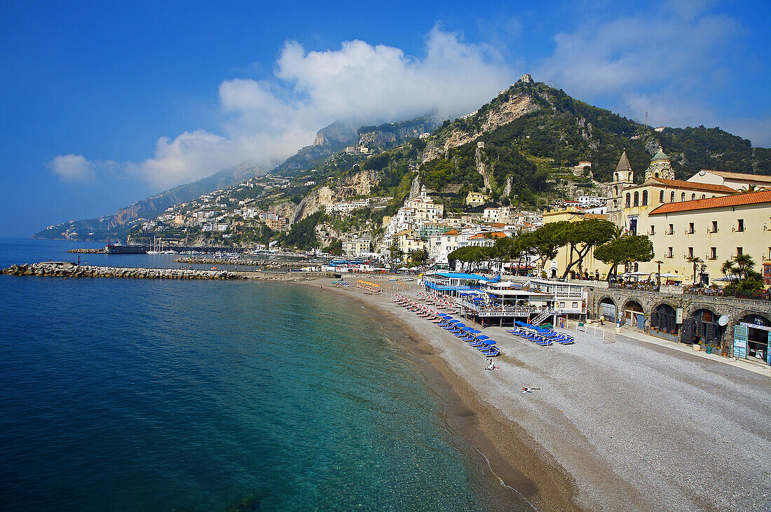Beach of Marina Grande. Amalfi, Amalfi coast. Campania. Italy
