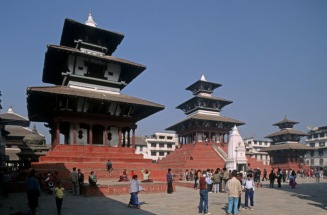 Nepal, Kathmandu, Durbar square, Temple of Vishnu Mandir and Bhimsen