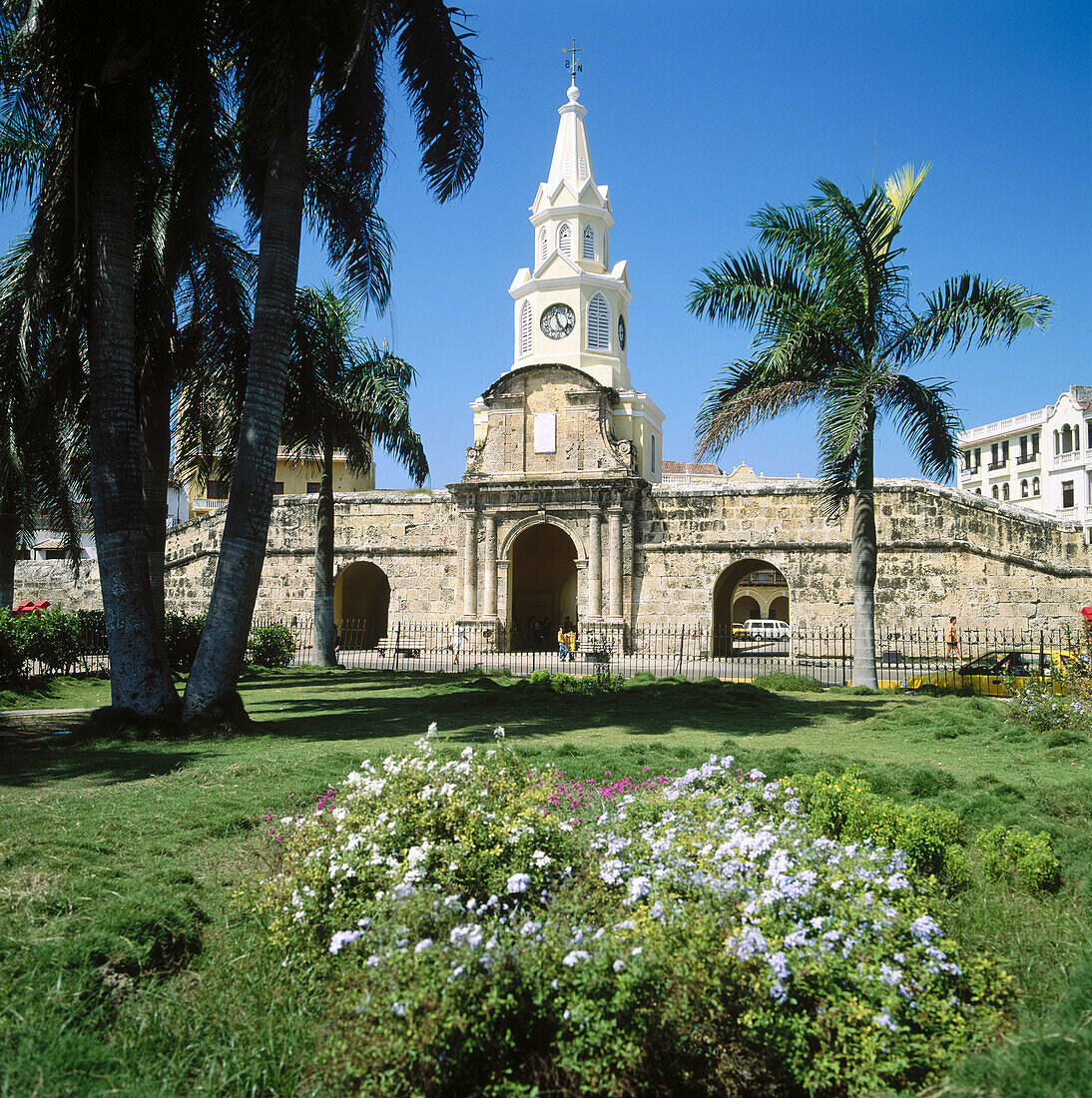 Puerta del Reloj (Clock Portal), walled town of Cartagena de Indias. Colombia