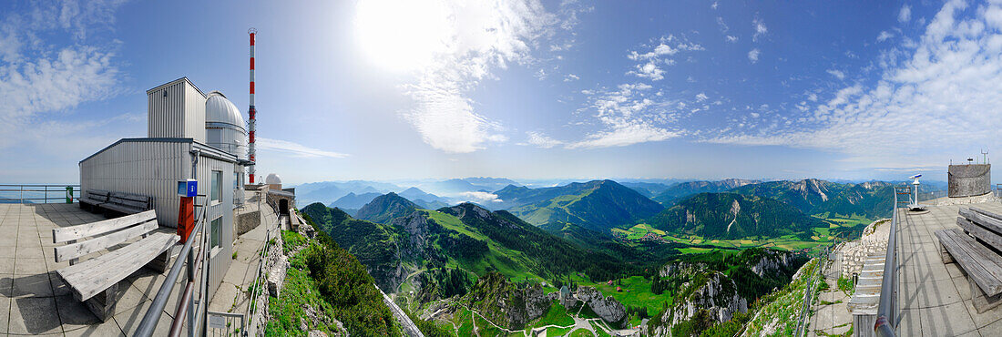 Mount Wendelstein with observatory and meteorological station, Bavarian range, Upper Bavaria, Bavaria, Germany