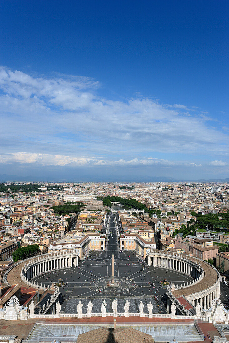 View from St. Peter's Basilica over Saint Peter's Square, Vatican City, Rom, Italien