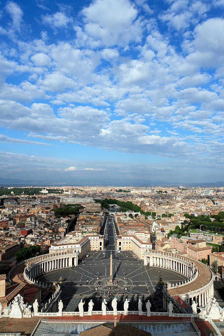 View from St. Peter's Basilica over Saint Peter's Square, Vatican City, Rom, Italien