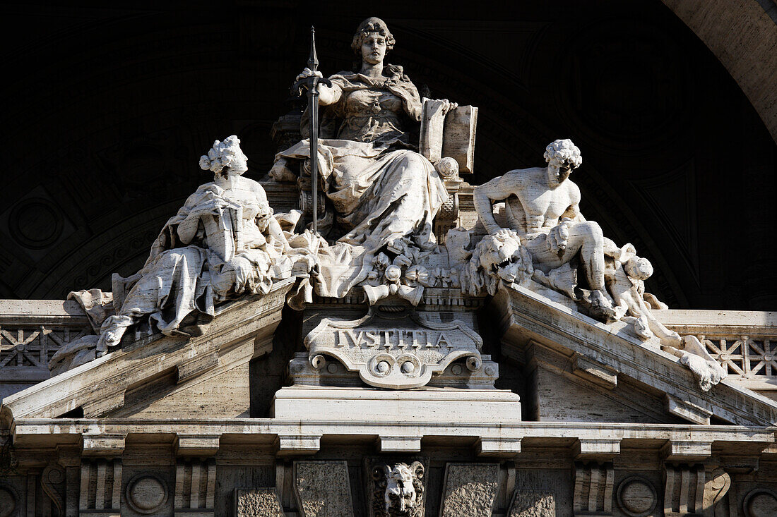 Part of the portal to Palazzo di Giustizia (Palace of Justice), Rome, Italy