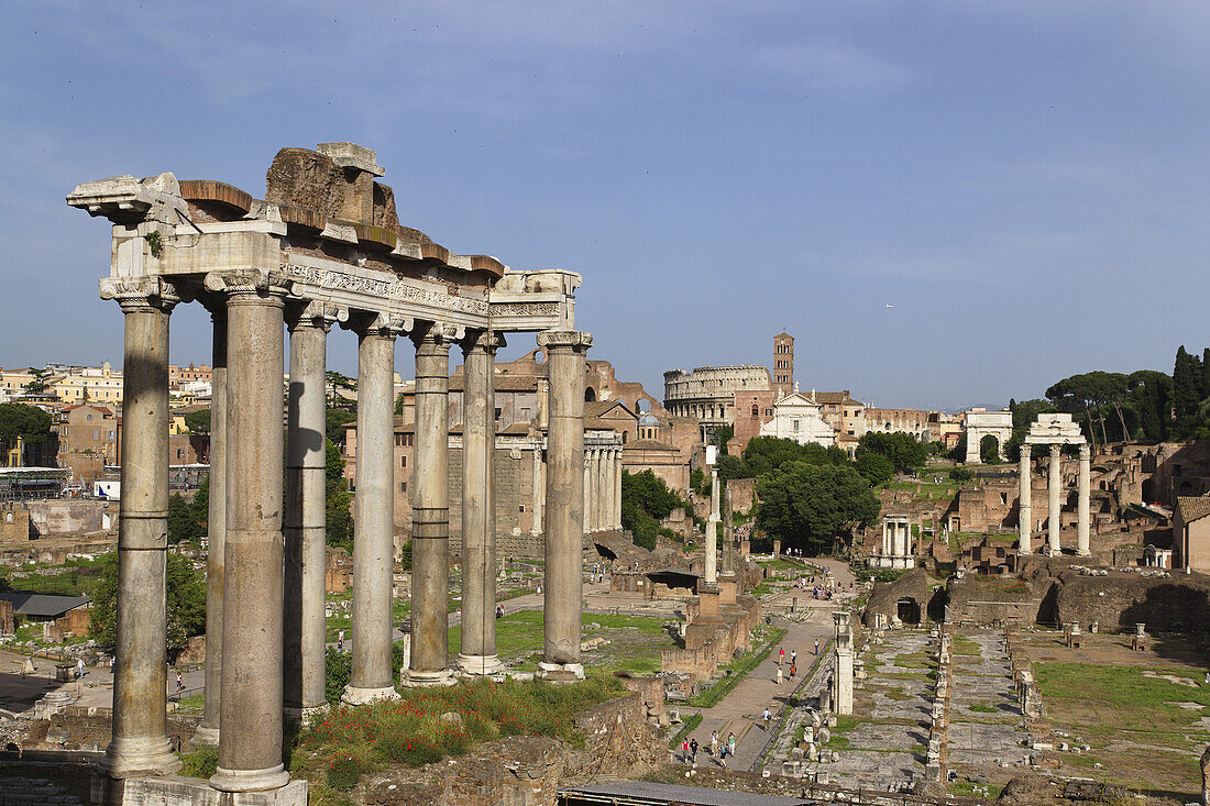 Temple of Saturn and , Roman Forum, Rome, Italy