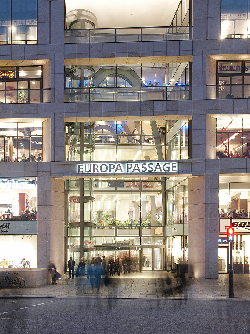 Entrance of the Europa Passage Shopping Mall, Hanseatic City of Hamburg, Germany