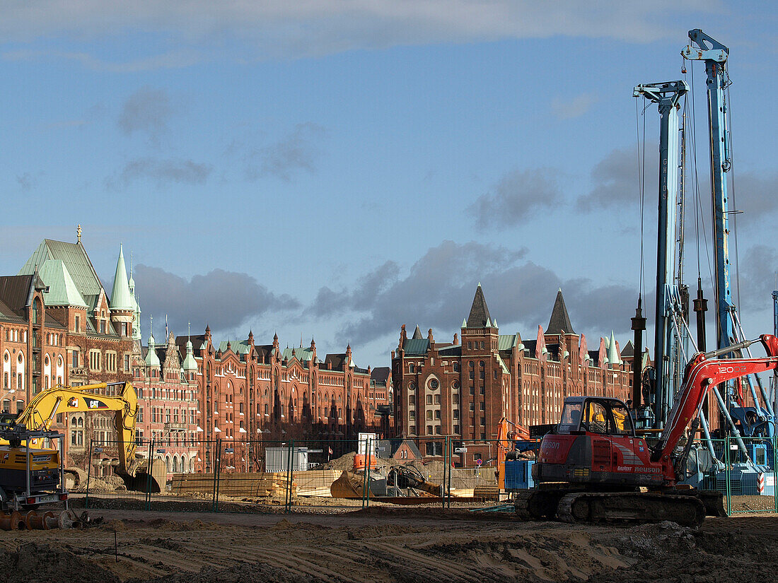 Building Site in the Harbour City, Hanseatic City of Hamburg, Germany